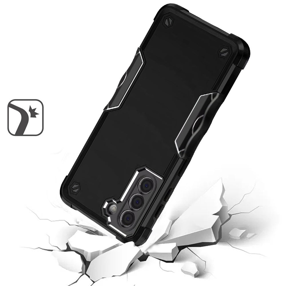 For Samsung Galaxy A52 5G Slim Tough Shockproof Hybrid Heavy Duty 2in1 Dual Layer TPU Bumper Rugged Rubber Defend Armor Case Cover Black