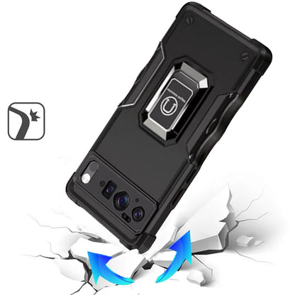 For Google Pixel 10 Pro XL Hybrid Stand Magnetic Ring Holder Kickstand Heavy Duty Rugged Drop Silicone & Hard PC Shockproof Case Cover