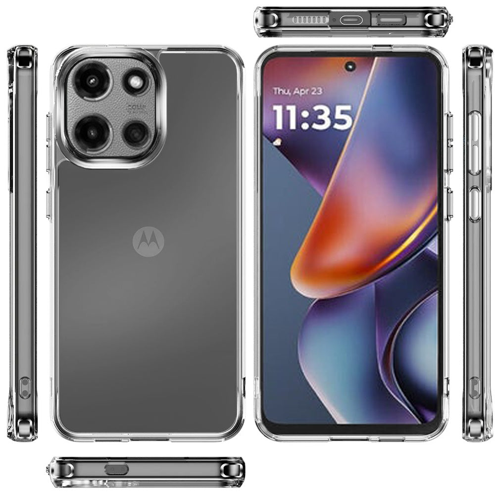 For Motorola Moto G 5G 2025 Premium Hybrid HD Crystal Clear Hard PC Back, Thick 2.0mm TPU Frame, Slim Fit Case Cover Transparent