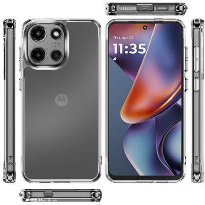 For Motorola Moto G 5G 2025 Premium Hybrid HD Crystal Clear Hard PC Back, Thick 2.0mm TPU Frame, Slim Fit Case Cover Transparent