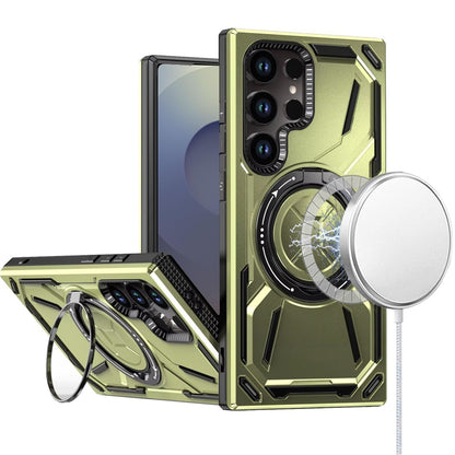 For Samsung Galaxy S25 Fan Edition /Galaxy S25 FE Hybrid Magnetic Ring and 360° Rotational Kickstand with MagSafe Compatible, Military Grade Drop Protection Case Cover