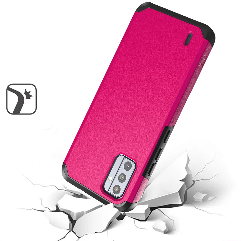 For Cricket Outlast 5G (2024) Tough Shock Absorption Hybrid Dual Layer Hard PC TPU Rubber with Screen Protector Tempered Glass Case Cover