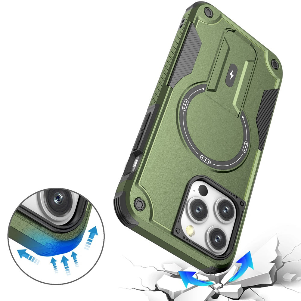 For Samsung Galaxy S25+ /S25 Plus /S24+ Plus Magnetic Invisible Kickstand Holder with Magsafe, Slim Fit Shockproof Hybrid Military Grade Heavy Duty Case Cover