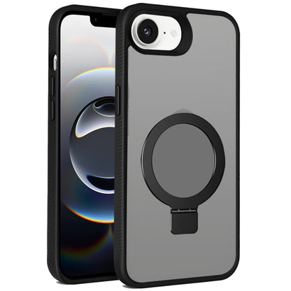 For Apple iPhone 16e Magnetic Circle Kickstand with MagSafe Compatibility, Matte Skin, Rugged Bumper, and Ring Holder Case Cover