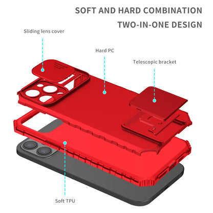 For Samsung Galaxy A36 Hybrid Hard PC & TPU Rubber Shockproof with Kickstand & Covered Camera Protection Case Cover