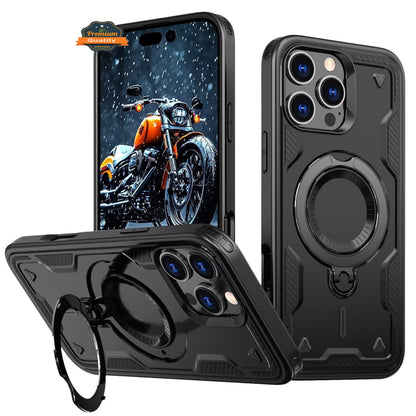 For Apple iPhone 17 Ring Holder Military-Grade Shockproof, Magnetic Kickstand, Large Twisting Compatible with MagSafe Case Cover