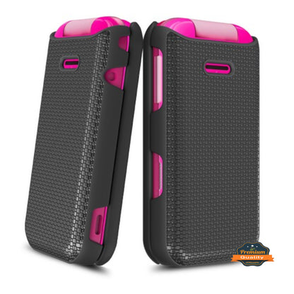 For HMD Barbie Flip Dual Layer Slim & Tough Hybrid Shockproof Heavy Duty Rubber TPU Matte with Textured Rugged Shell Protection Case Cover