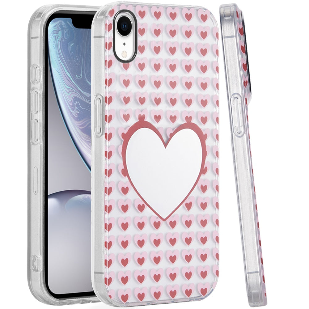 For Apple iPhone XR Fashion Layer Design Slim IMD TPU Protective, Shockproof Hybrid Stylish Durable Hard PC Case Cover