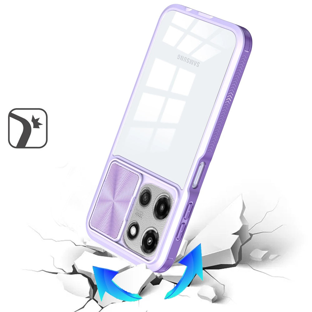 For Motorola Moto G Stylus 5G 2025 Hybrid Cases with Sliding Camera Cover Transparent Shockproof Bumper TPU Protective Case Cover