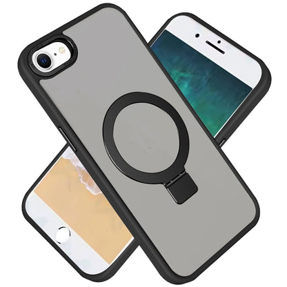 For Apple iPhone 16e Magnetic Metal Matte with Built-in MagSafe Stand, Hybrid Shockproof Armor, TPU Frame Case Cover
