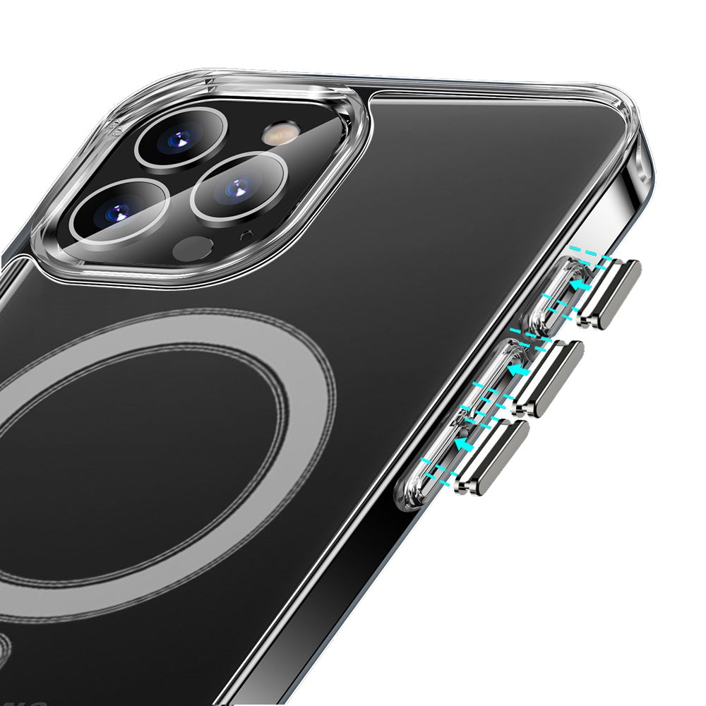 For Apple iPhone 16 Pro (6.3") Clear Magnetic Case with Built-in Magnets Compatible with MagSafe Slim Soft TPU Bumper Case Cover Transparent