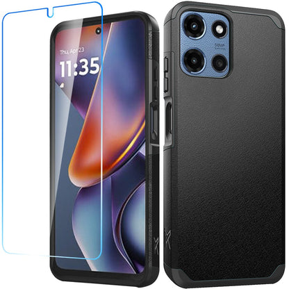 Tough Hybrid Dual Layer Hard PC TPU Rubber Bumper, Shock Absorption, Screen Protector Included