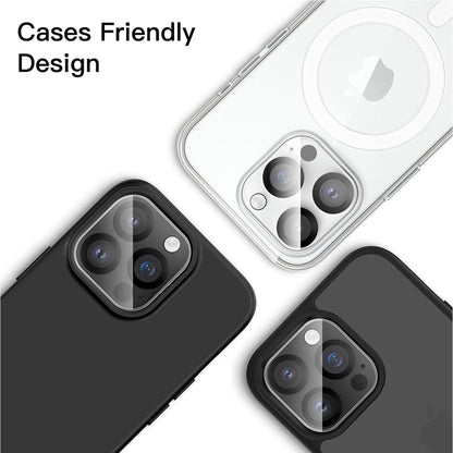 For Apple iPhone 16 Pro Max (6.9") Tempered Glass Camera Lens Protector Ultra HD, 9H Hardness, Scratch Resistant Back Camera Protection Case Cover Clear