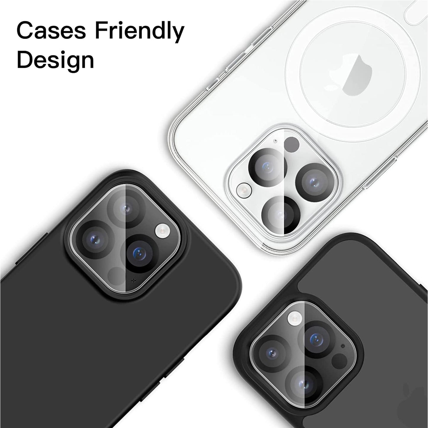 For Apple iPhone 15 Pro (6.1") Tempered Glass Camera Lens Protector Ultra HD, 9H Hardness, Scratch Resistant Back Camera Protection Clear Screen Protector