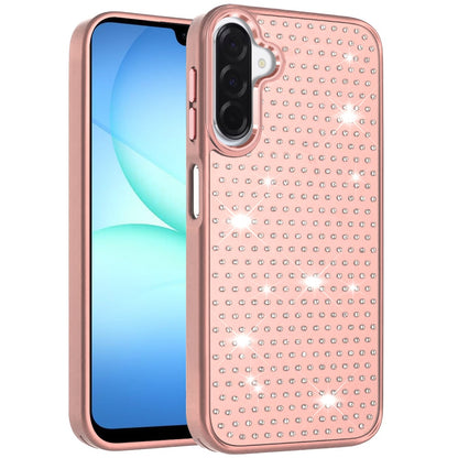 For Samsung Galaxy A17 5G Bling Diamond Metallic, Full Sparkle Chrome Edged Hybrid Protective Shockproof Case Cover