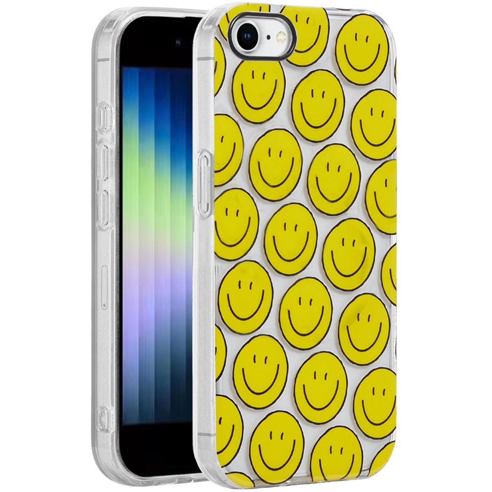 For Apple iPhone SE 3 (2022) SE/8/7 Fashion Layer Design Slim IMD TPU Protective, Shockproof Hybrid Stylish Durable Hard PC Case Cover