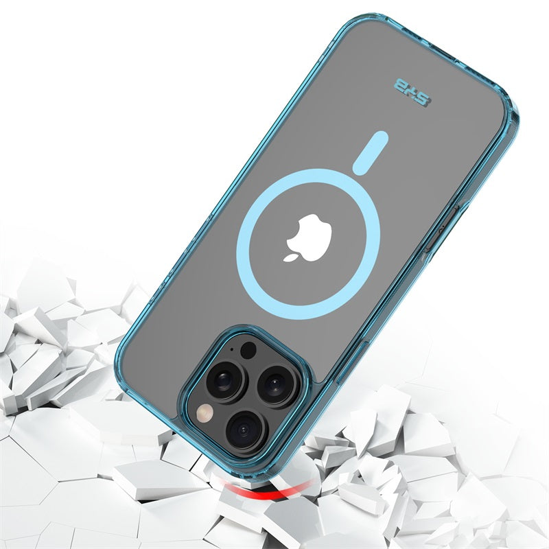 For Ultra-sleek Hybrid Slim Hard PC & TPU Compatible with MagSafe, Magnetic Protective Phone Case for Apple iPhone 16 Pro Max - Transparent Blue Case Cover Blue
