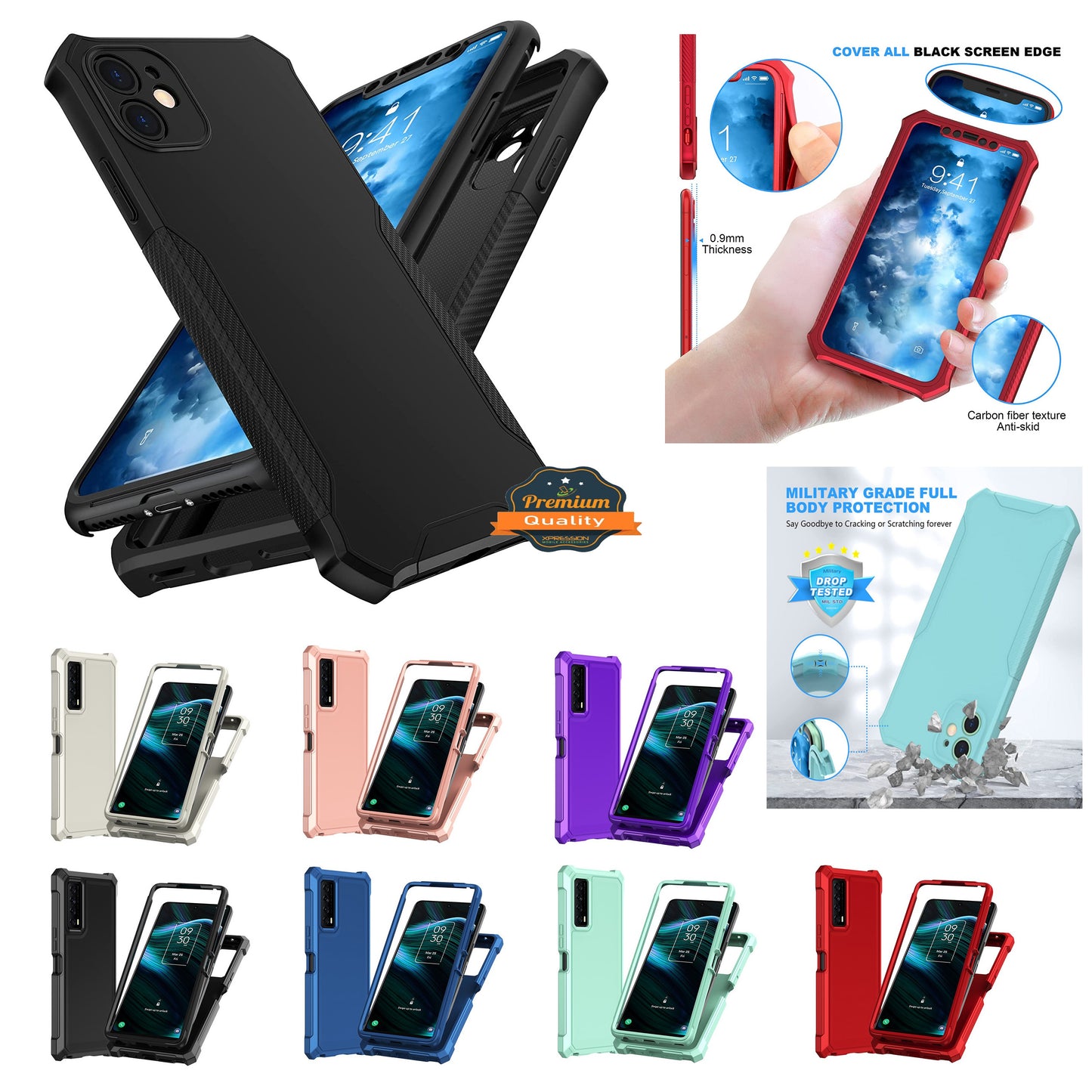 For BLU View 5 Pro (2024) Full-Body Dual Layer Hybrid Case Slim, Drop-Proof TPU Hard PC, Durable Corner Front Bumper Protector Case Cover