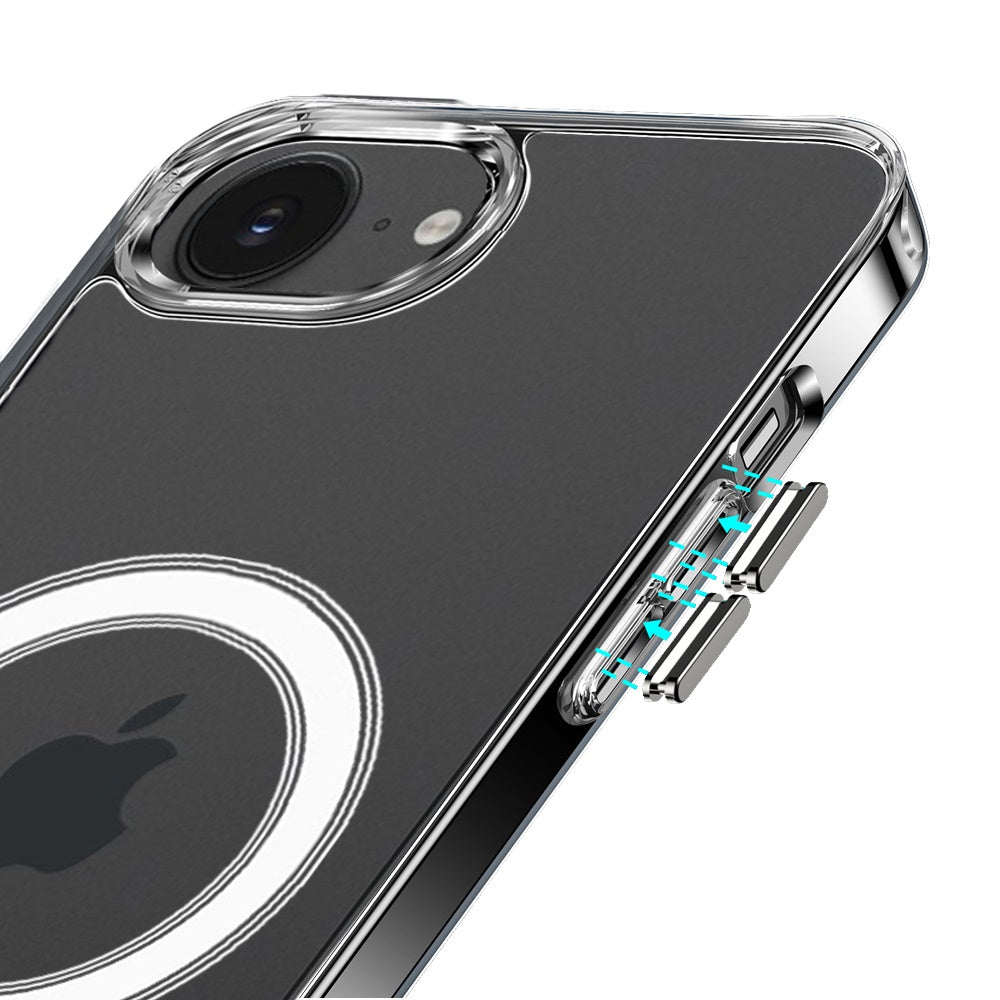 For Apple iPhone 16e Clear Magnetic Case with Built-in Magnets Compatible with MagSafe Slim Soft TPU Bumper Case Cover Transparent