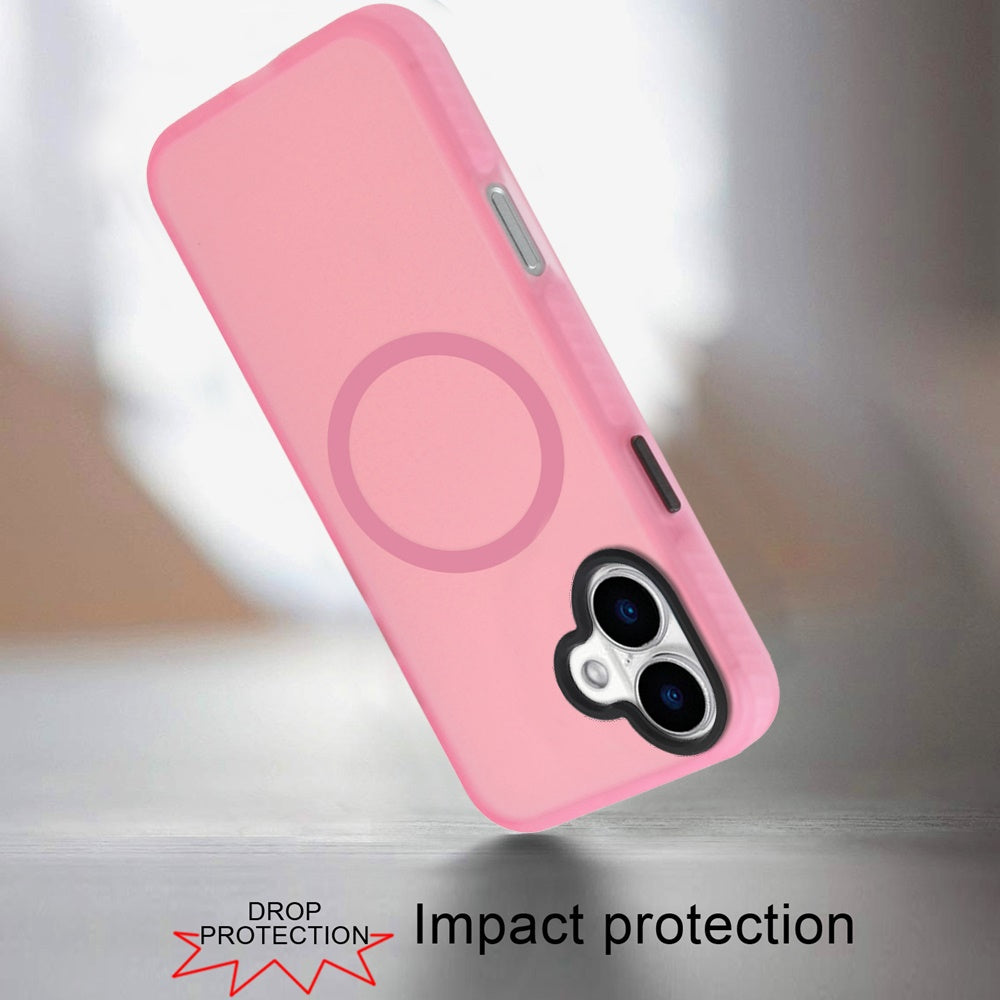 For Apple iPhone 16 (6.1") Matte Skin Hybrid TPU with Magnetic Circle MagSafe Compatible, Military Grade Shockproof Slim Fit Case Cover