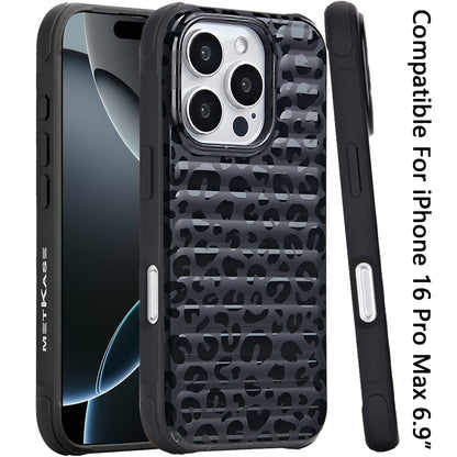 For Apple iPhone 16 Pro (6.3") Pattern Design Magnetic Chrome Hybrid Compatible with Magsafe Dual Layer Shockproof TPU Hard PC Back Case Cover