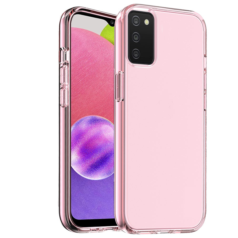 For Samsung Galaxy A17 5G Transparent Shock Absorption PC + TPU Rubber Gel Thick 3mm Hybrid Silicone Slim Fit Back Case Cover Pink
