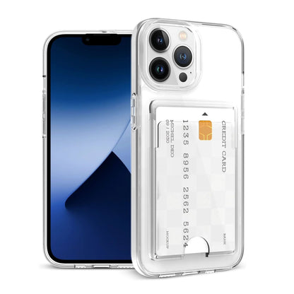 For Apple iPhone 15 /Pro/Plus/Pro Max Wallet Rubber Acrylic TPU with Credit Card ID Slot Holder Design Slim Fit Thin Shockproof Clear Phone Case Cover