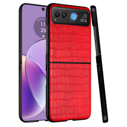 For Motorola Razr 2025 PU Vegan Leather Case, Premium Snap-On Hard Shell Cover, Slim Fit Protective Matte Finish Case Cover