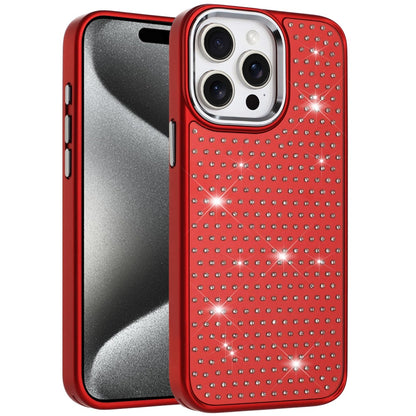 For Apple iPhone 17 Pro Bling Diamond Metallic, Full Sparkle Chrome Edged Hybrid Protective Shockproof Case Cover