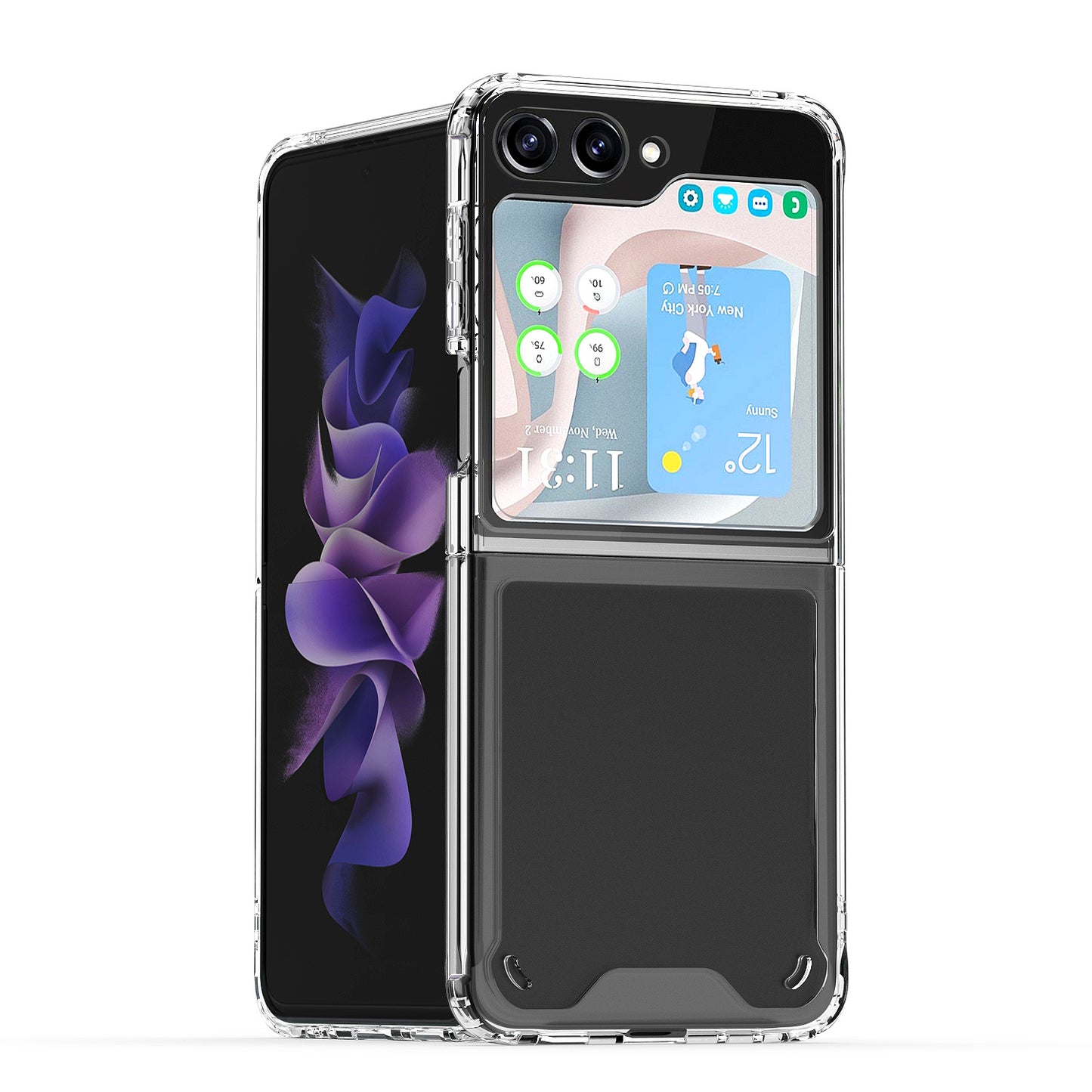 For Samsung Galaxy Z Flip 7 FE Transparent Hybrid Shockproof Hard PC Slim Durable TPU Bumper Protection Case Cover Clear
