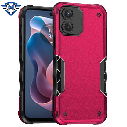 For Apple iPhone 16e Slim Fit Back Hybrid Lightweight Shockproof 2-in-1 Hybrid Hard PC Bumper Frame Armor Protection Case Cover Hot Pink