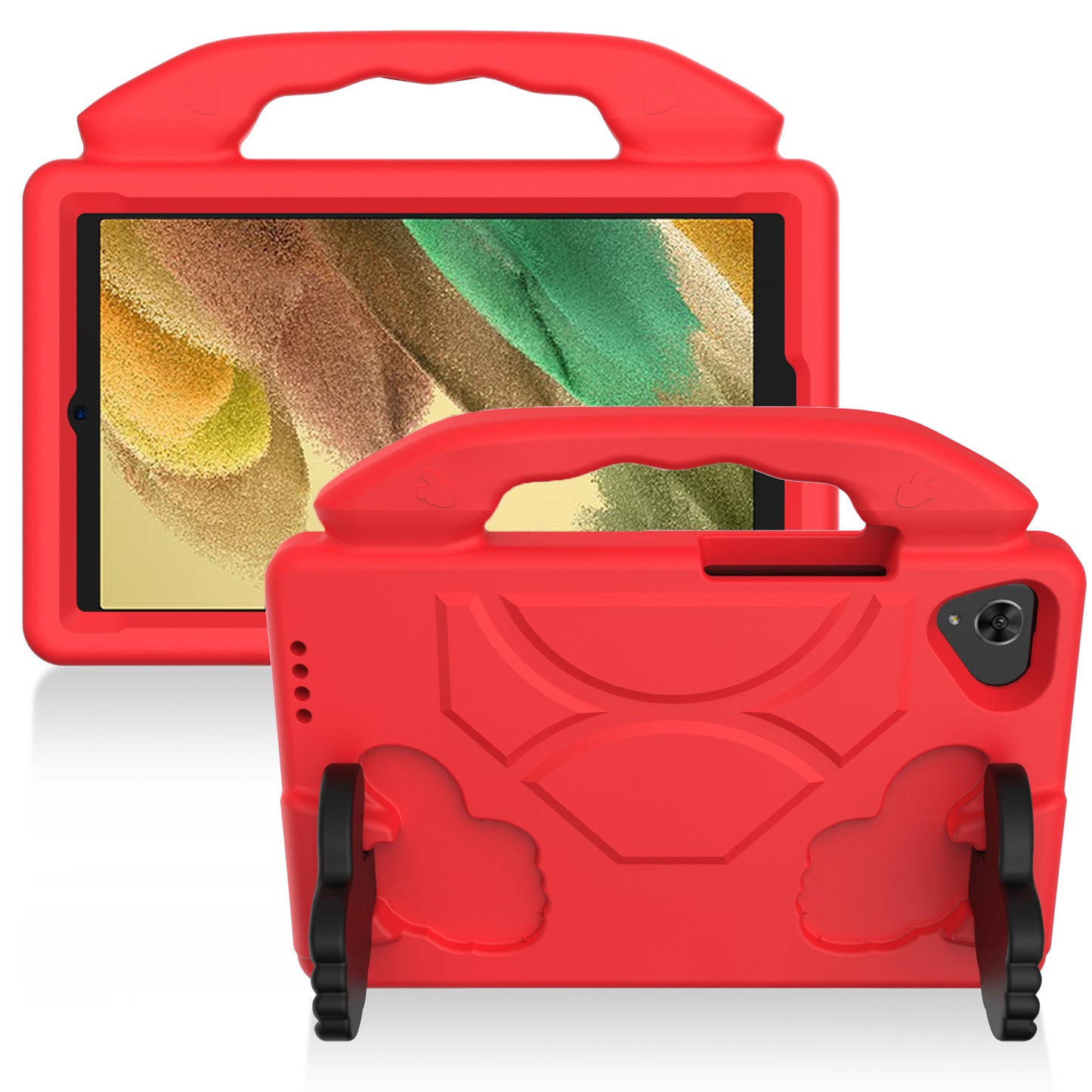 For Kid-Friendly Hybrid Tablet Shockproof Stand Case Antislip Rubber Silicone TPU - Thumbs Up Kickstand Red Tablet Case Cover