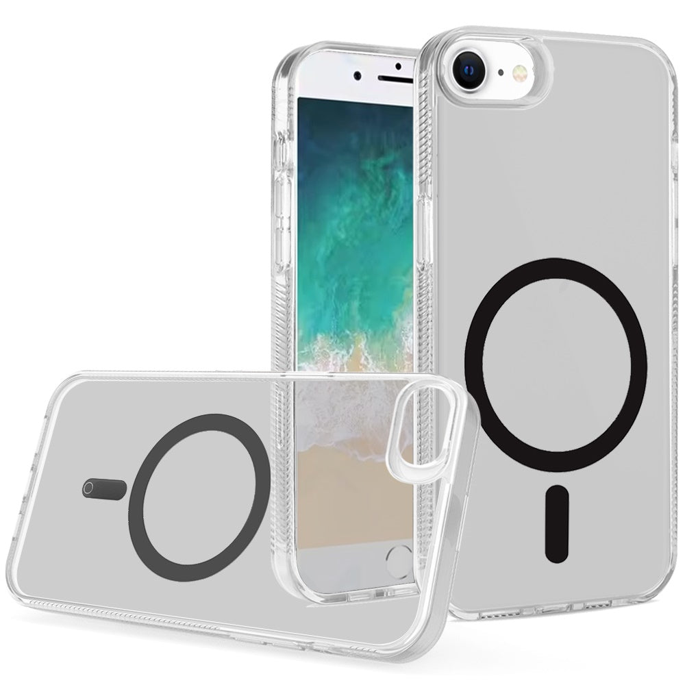 For Apple iPhone 16e MagSafe Compatible Integrated Technology Clean Transparent Hybrid Armor TPU Frame Case Cover