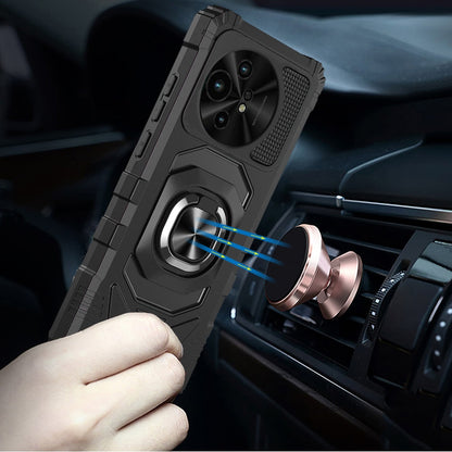 For BLU View 5 Hybrid Dual Layer with 360° Rotate Magnetic Ring Stand Holder Kickstand TPU Rugged PC Shockproof Case Cover