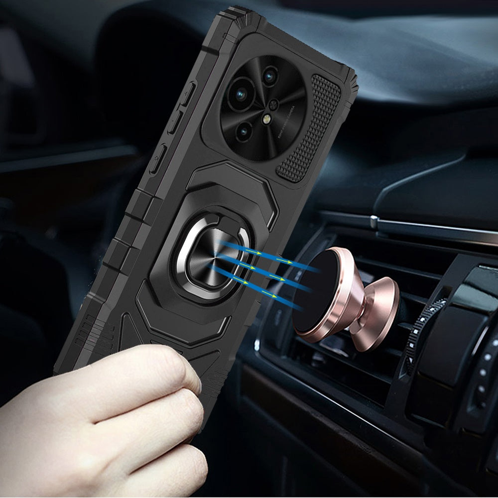 For Samsung Galaxy S25 Fan Edition /Galaxy S25 FE Hybrid Dual Layer with 360° Rotate Magnetic Ring Stand Holder Kickstand TPU Rugged PC Shockproof Case Cover