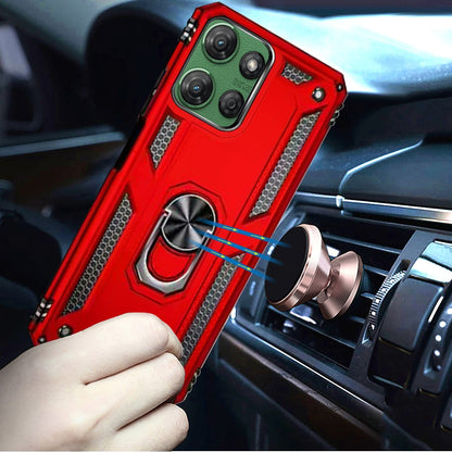 For Apple iPhone 16e Hybrid Shockproof Durable 360 Degree Rotatable Ring Stand Holder Kickstand Fit Magnetic Car Mount Case Cover