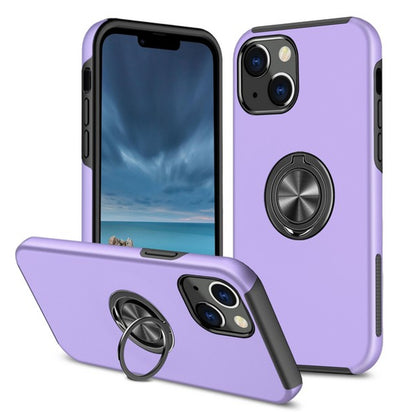 For Gabb Phone 4 Pro Military Grade Hybrid Case with Flat Metal Ring 360° Rotation Kickstand, Slim Fit Back Hard PC Case Cover Purple