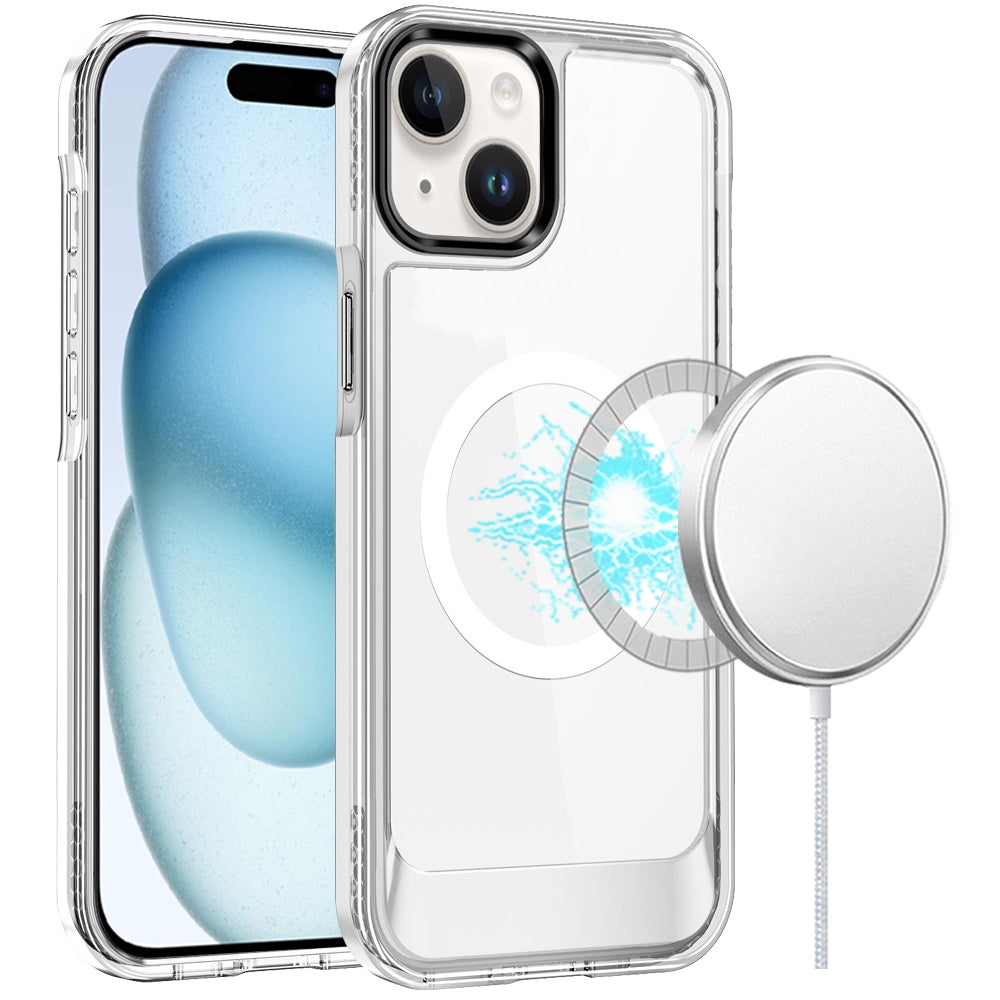 For Apple iPhone 15 Pro Max Transparent HQ Hybrid Slim, Shockproof, Compatible with MagSafe wireless charging & Military-Grade Case Cover