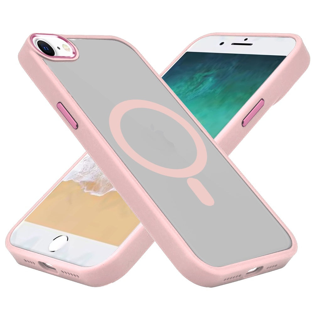 For Apple iPhone 16e MagSafe Compatible Transparent Greatest Clear Acrylic with Color Frame Thick Hybrid TPU Hard Case Cover