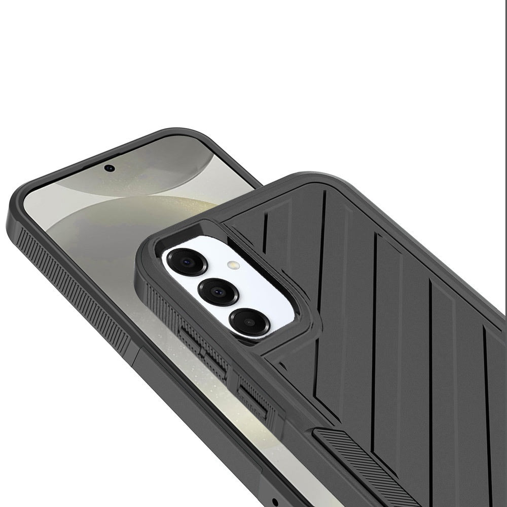 For Apple iPhone 16e Premium Hybrid Rugged lined Shockproof Textured 2-in-1 Non-Slip Hard PC & TPU Non Slip Tough Case Cover