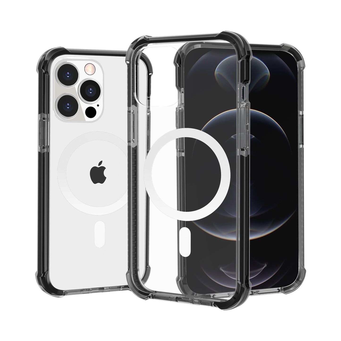 For Apple iPhone 16 Pro (6.3") Hybrid Acrylic Transparent Hard PC + TPU Color Frame Bumper Compatible with MagSafe Case Cover