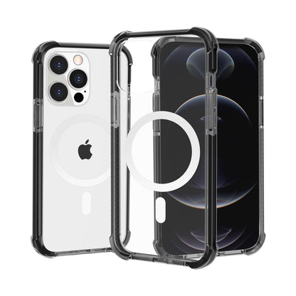 For Apple iPhone 16 Pro (6.3") Hybrid Acrylic Transparent Hard PC + TPU Color Frame Bumper Compatible with MagSafe Case Cover