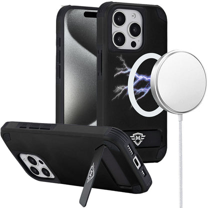 For Apple iPhone 16 Pro (6.3") Premium Heavy Duty Dual-Layer Rugged, Shockproof Kickstand Tough Magnetic Compatible with MagSafe Case Cover