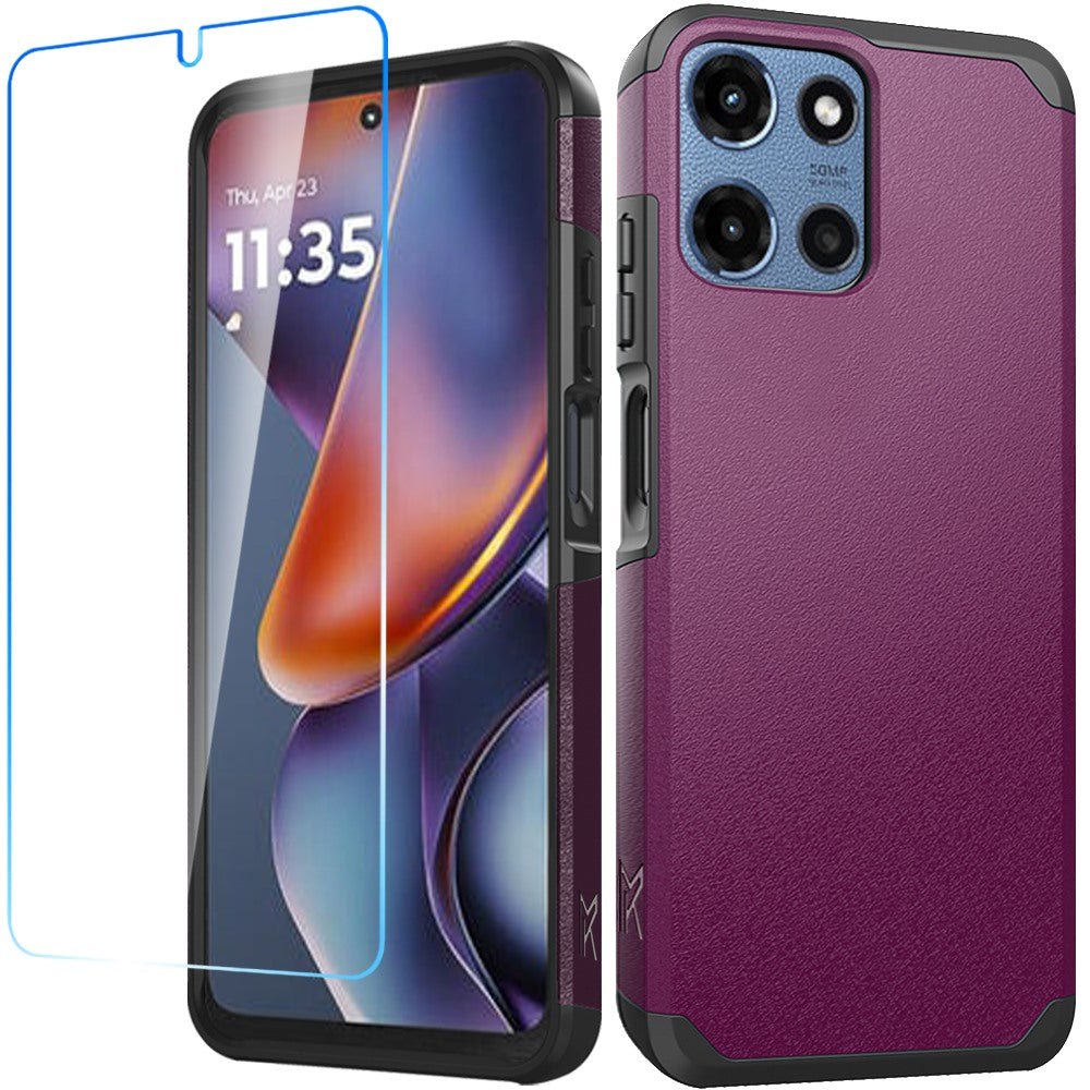 Tough Hybrid Dual Layer Hard PC TPU Rubber Bumper, Shock Absorption, Screen Protector Included