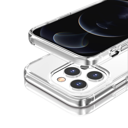 For Apple iPhone 16e Transparent Shock Absorption PC + TPU Rubber Gel Thick 3mm Hybrid Silicone Slim Fit Back Case Cover