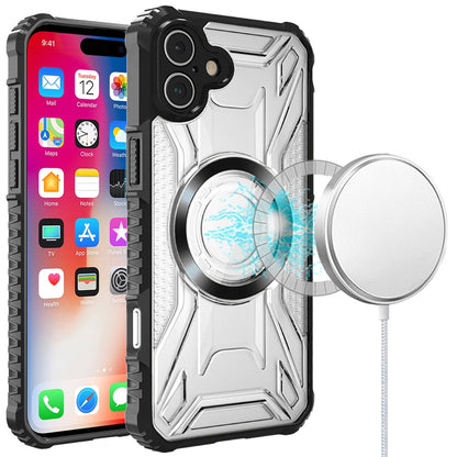 For Samsung Galaxy S22 Ultra MagSafe Compatible Pattern Clear Transparent Rugged Hybrid Magnetic TPU Shockproof Armor Case Cover