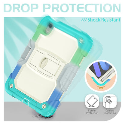For Heavy Duty Hybrid Full Body 2in1 Rugged Shockproof Drop Protective Tablet with Slide Kickstand Beige / Camo Mint Tablet Case Cover