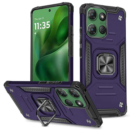 For Samsung Galaxy S25 Fan Edition /Galaxy S25 FE Armor Hybrid Magnetic Stand with Ring Holder Kickstand Shockproof Heavy-Duty Durable Rugged TPU Dual Layer Case Cover Purple