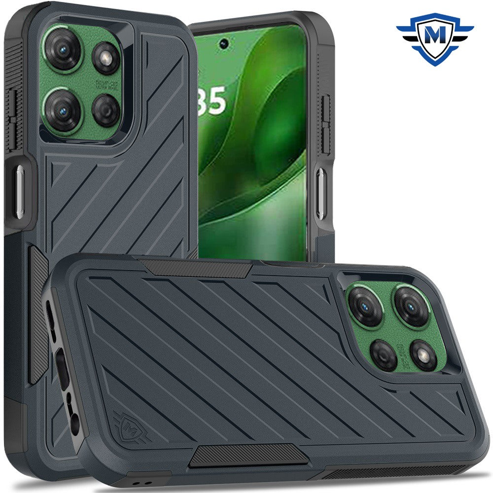 For Motorola Edge 2025 Premium Hybrid Rugged lined Shockproof Textured 2-in-1 Non-Slip Hard PC & TPU Non Slip Tough Case Cover
