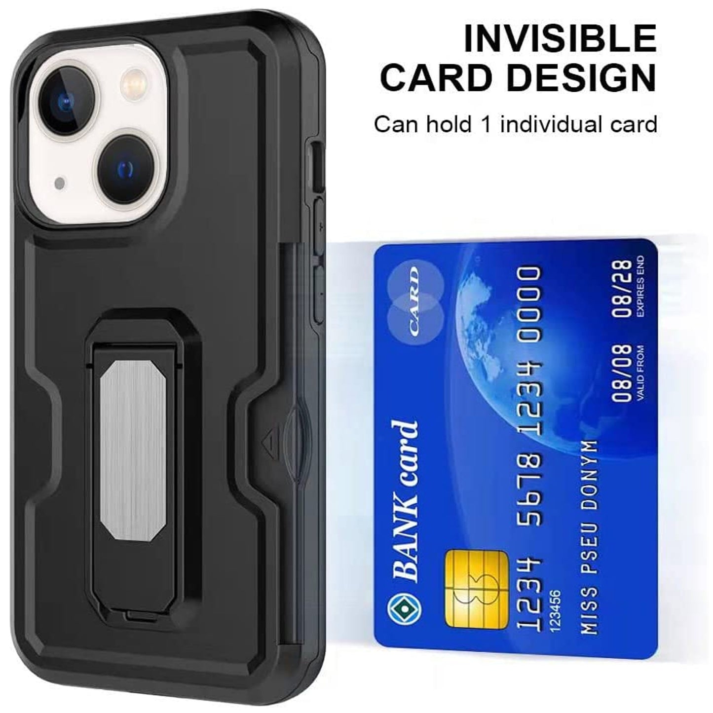 For Gabb Phone 4 Pro Hybrid Wallet Case with Invisible ID Card Slot, Kickstand, Holster Belt Clip, Heavy-Duty Protection Case Cover